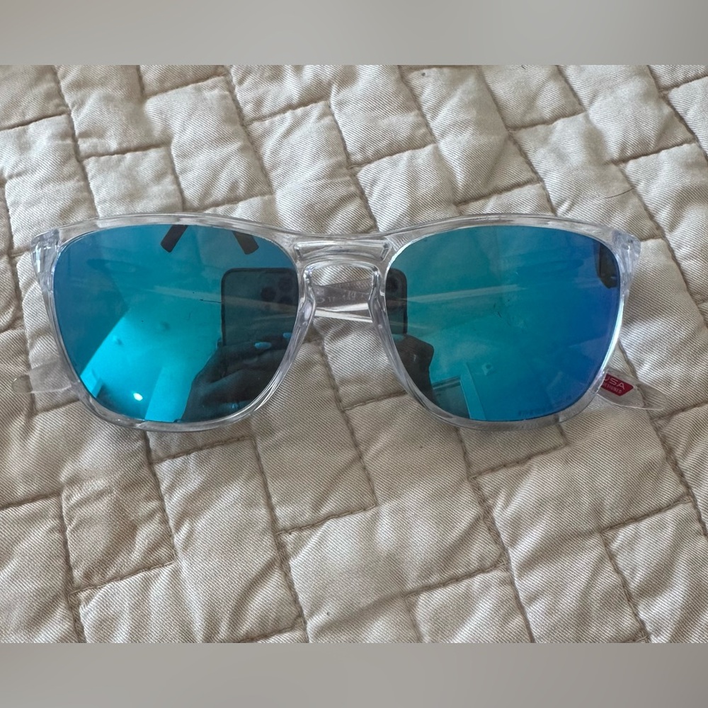 Blue Lens Clear Frame Sunglasses